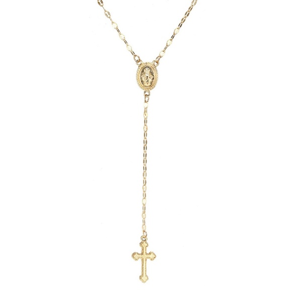 5 for $25 Virgin Marry Medallion Cross Necklace - Picture 2 of 8